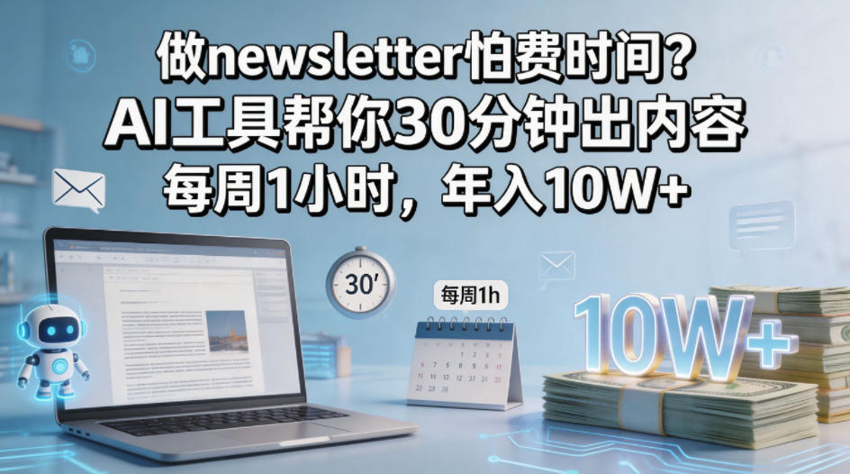 做newsletter怕费时间？AI工具帮你30分钟出内容，每周1小时，年入10W+！【原创双语字幕】-迦哆网创社