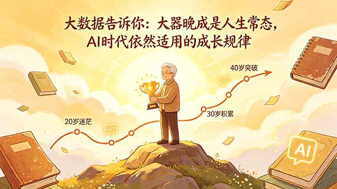 付费文章：大数据告诉你：大器晚成是人生常态，AI 时代依然适用的成长规律-迦哆网创社