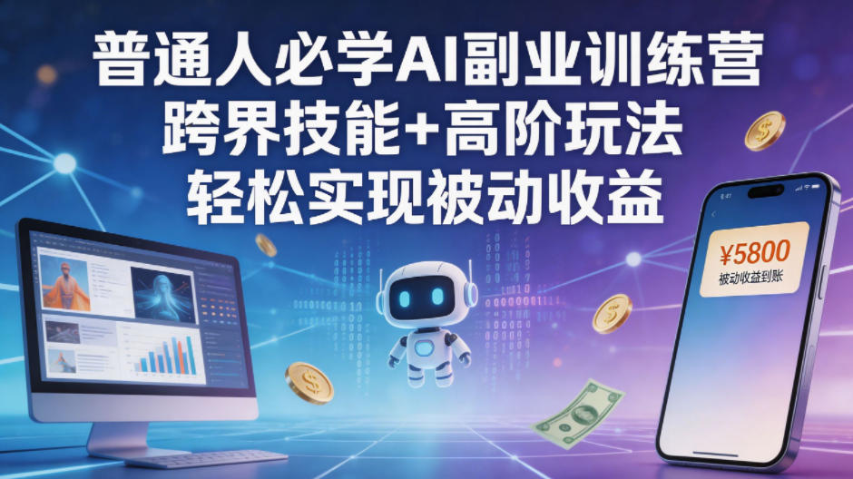 普通人必学AI副业训练营跨界技能+高阶玩法轻松实现被动收益-迦哆网创社