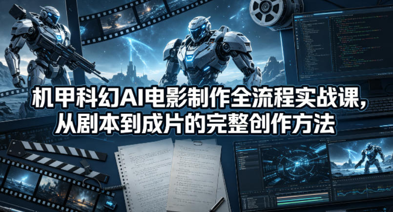 机甲科幻AI电影制作全流程实战课，从剧本到成片的完整创作方法-迦哆网创社
