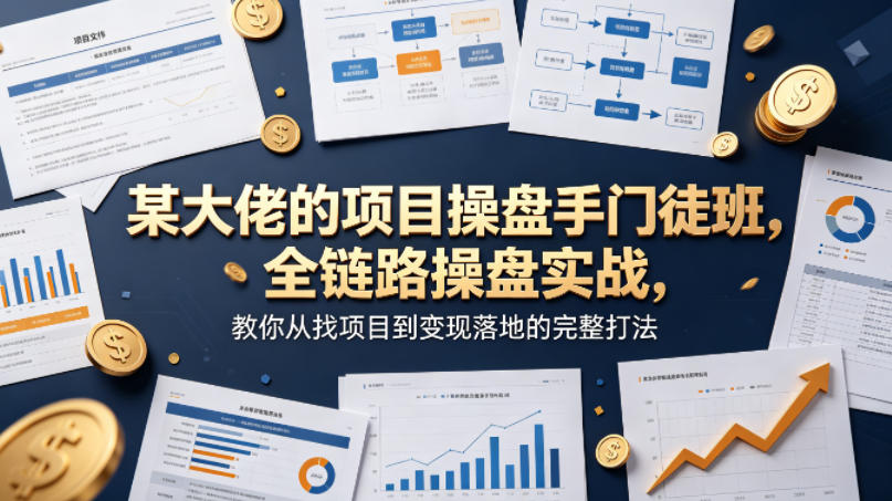 某大佬的项目操盘手门徒班，全链路操盘实战，教你从找项目到变现落地的完整打法-迦哆网创社