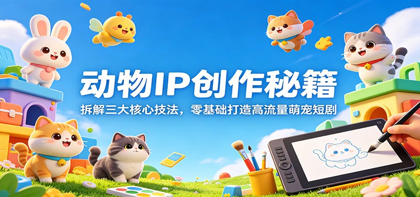动物IP创作秘籍：拆解三大核心技法，零基础打造高流量萌宠短剧-迦哆网创社
