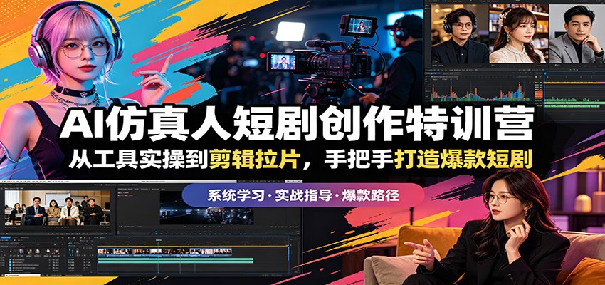 AI仿真人短剧创作特训营：从工具实操到剪辑拉片，手把手打造爆款短剧-迦哆网创社