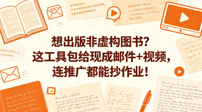 想出版非虚构图书？这工具包给现成邮件+视频，连推广都能抄作业！【原创双语字幕】-迦哆网创社