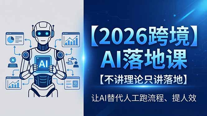 2026跨境AI落地课，不讲理论只讲落地，让AI替代人工跑流程、提人效-迦哆网创社