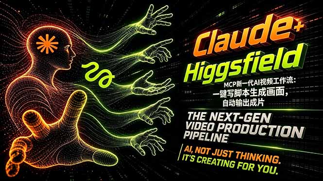 Claude+Higgsfield MCP新一代AI视频工作流：一键写脚本生成画面，自动输出成片-迦哆网创社