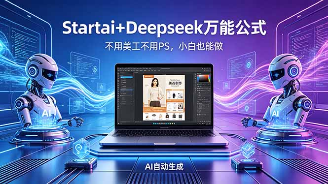 AI自动做电商详情页：Startai+Deepseek万能公式，不用美工不用PS，小白也能做-迦哆网创社