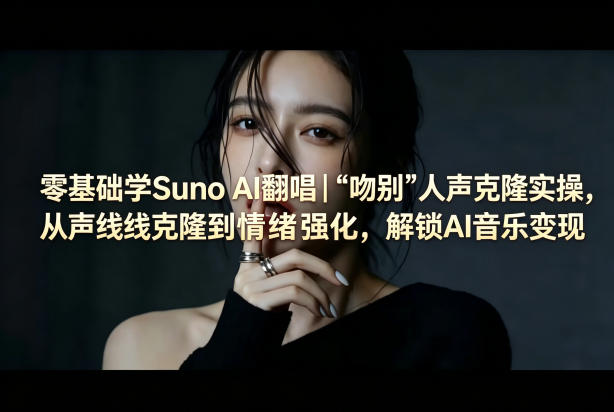 零基础学Suno AI翻唱｜《吻别》人声克隆实操，从声线克隆到情绪强化，解锁AI音乐变现-迦哆网创社
