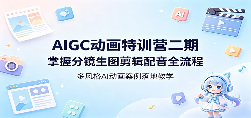 AIGC动画特训营二期：掌握分镜生图剪辑配音全流程，多风格AI动画案例落地教学-迦哆网创社