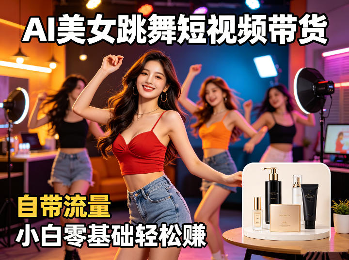 AI美女跳舞短视频带货：自带流量，小白零基础轻松賺，详细拆解-迦哆网创社