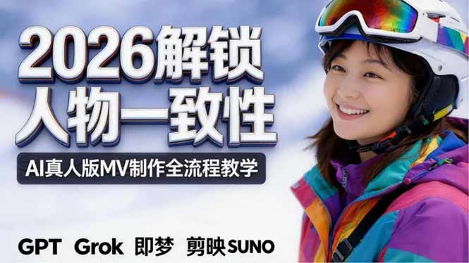 2026独创解锁人物一致性：AI真人版MV制作，不讲空话，不拼概念，全流程实操-迦哆网创社