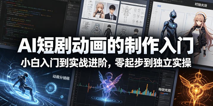 AI短剧动画的制作入门，小白入门到实战进阶，零起步到独立实操-优优云创网