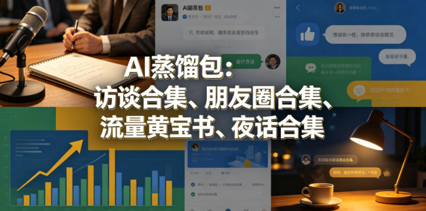 AI蒸馏包：访谈合集、朋友圈合集、流量黄宝书、夜话合集【文档】-迦哆网创社