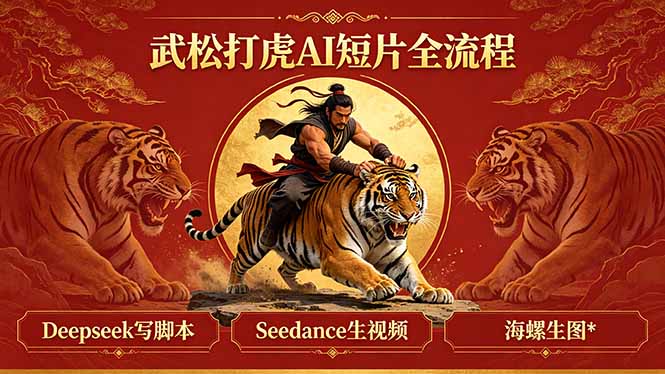 武松打虎AI短片全流程：Deepseek写脚本+Seedance生视频+海螺生图-迦哆网创社