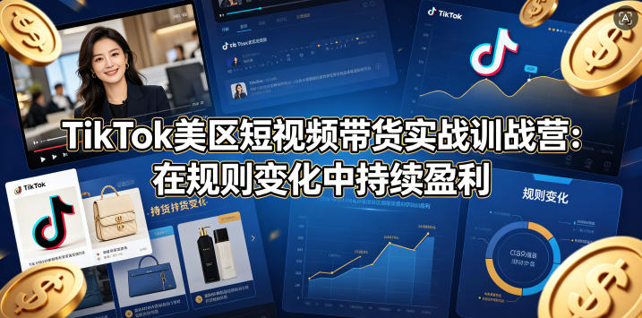 TikTok美区短视频带货实战训战营：在规则变化中持续盈利-迦哆网创社