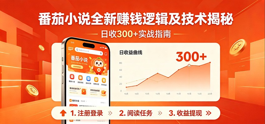 番茄小说全新赚钱逻辑及技术日收300+，小白新书皆可做！无脑赚就行了！-迦哆网创社