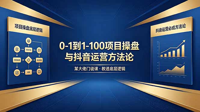 0-1到1-100怎么建？某大佬门徒课教透项目操盘底层逻辑+抖音运营必成方法论-迦哆网创社
