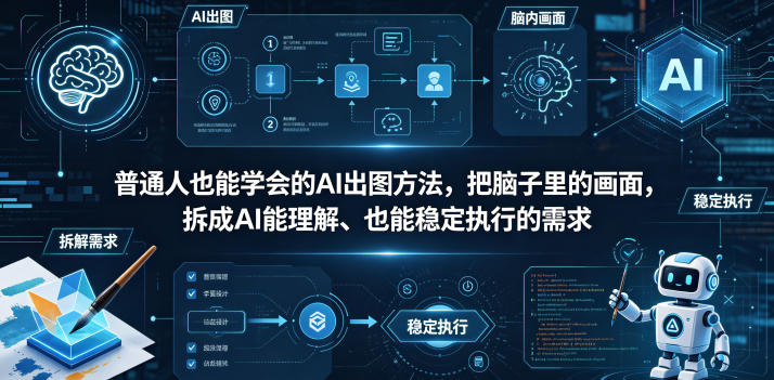 普通⼈也能学会的AI出图⽅法，把脑子里的画面，拆成AI能理解、也能稳定执行的需求【文档】-迦哆网创社