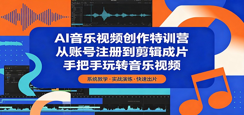 AI音乐视频创作特训营：从账号注册到剪辑成片，手把手玩转音乐视频-迦哆网创社