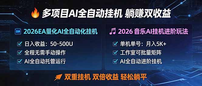 多项目AI自动挂机玩法：双重挂机，双倍收益，轻松躺平-迦哆网创社