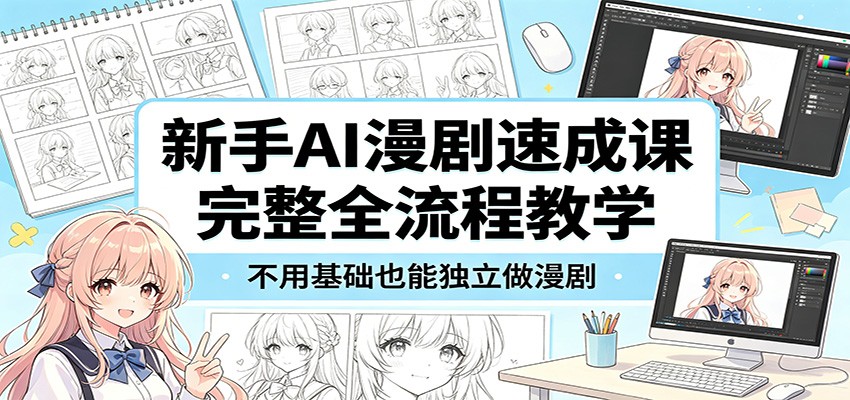新手AI漫剧速成课：完整全流程教学，不用基础也能独立做漫剧-迦哆网创社
