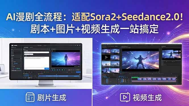 AI漫剧全流程：适配Sora2+Seedance2.0！剧本+图片+视频生成一站搞定-迦哆网创社