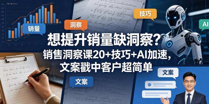 想提升销量缺洞察？销售洞察课20+技巧+AI加速，文案戳中客户超简单【原创双语字幕】-迦哆网创社