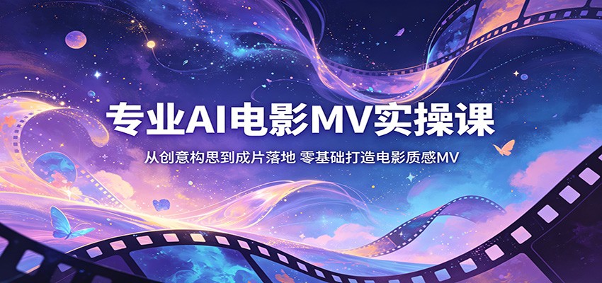 专业AI电影MV实操课：从创意构思到成片落地，零基础打造电影质感MV-迦哆网创社