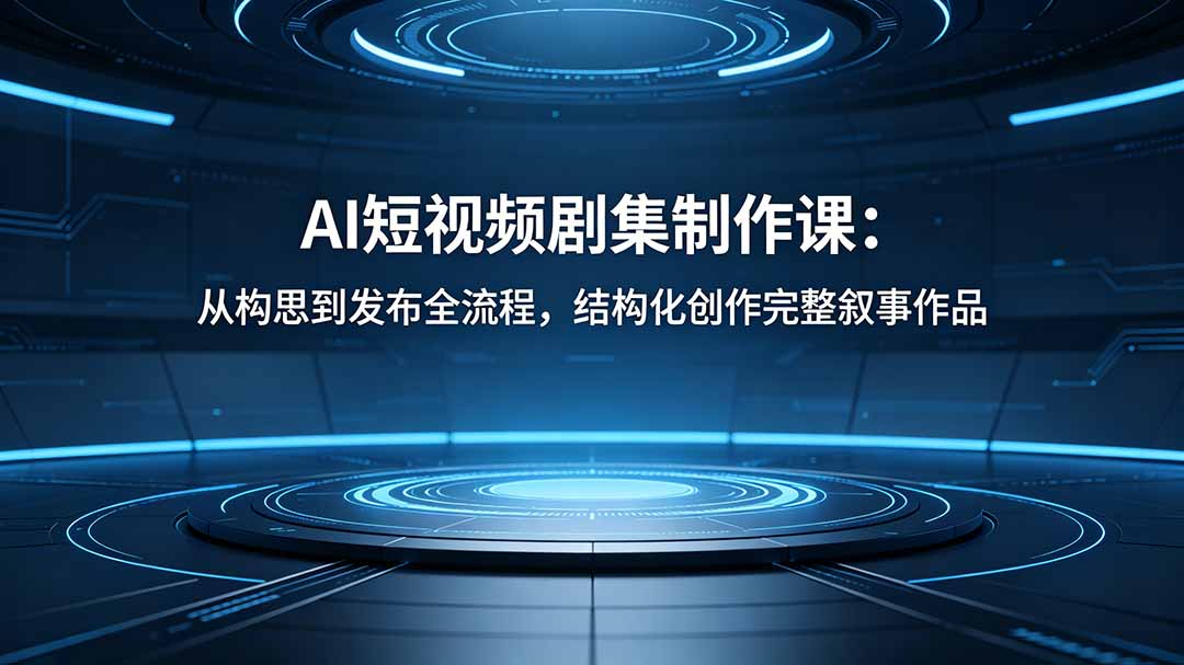 AI短视频剧集制作课:从构思到发布全流程,结构化创作完整叙事作品-迦哆网创社
