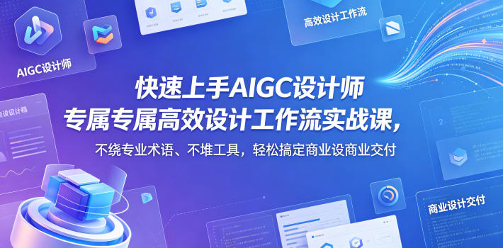 快速上手AIGC设计师专属高效设计工作流实战课，不绕专业术语、不堆工具，轻松搞定商业设计交付-迦哆网创社