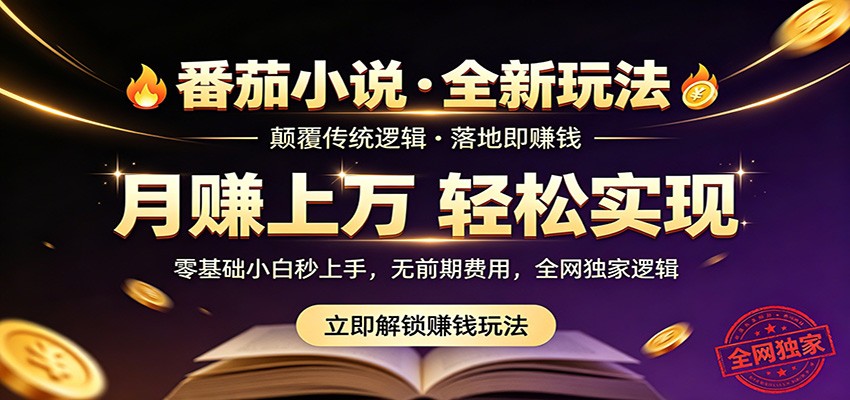 番茄小说5月最新独家玩法，稳定落地实测月入过万！-迦哆网创社