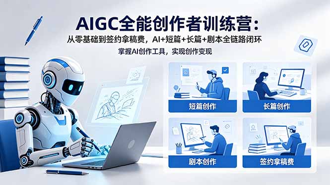 AIGC全能创作者训练营：从零基础到签约拿稿费，AI+短篇+长篇+剧本全链路闭环-迦哆网创社