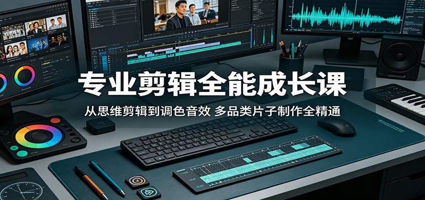 专业剪辑全能成长课：从思维剪辑到调色音效，多品类片子制作全精通-迦哆网创社
