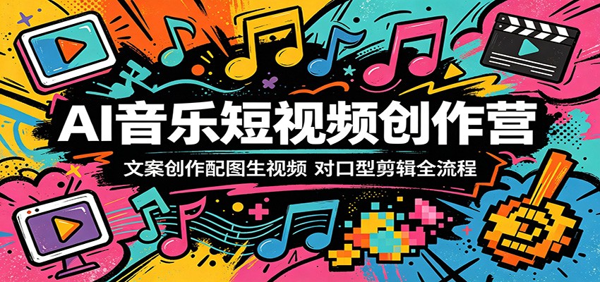 AI音乐短视频创作营:文案创作配图生视频,对口型剪辑全流程-迦哆网创社