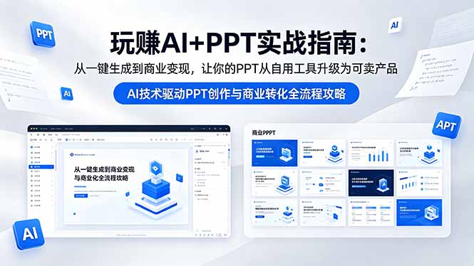 玩赚AI+PPT实战指南-更新5月13:从一键生成到商业变现,让你的PPT从自用工具升级为可卖产品-迦哆网创社