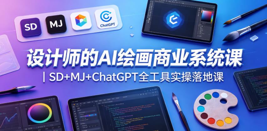 设计师的AI绘画商业系统课｜SD+MJ+ChatGPT全工具实操落地课-迦哆网创社