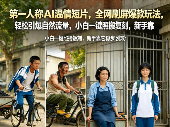 第一人称AI温情短片，全网刷屏爆款玩法，轻松引爆自然流量，小白一键照搬复刻，新手靠它稳步涨粉-迦哆网创社