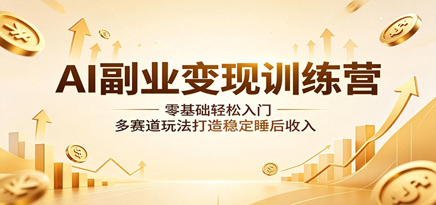 AI副业变现训练营：零基础轻松入门，多赛道玩法打造稳定睡后收入-迦哆网创社