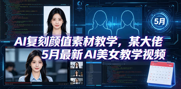 AI复刻颜值素材教学,某大佬5月最新AI美女教学视频,内含4月好物复刻教学-迦哆网创社