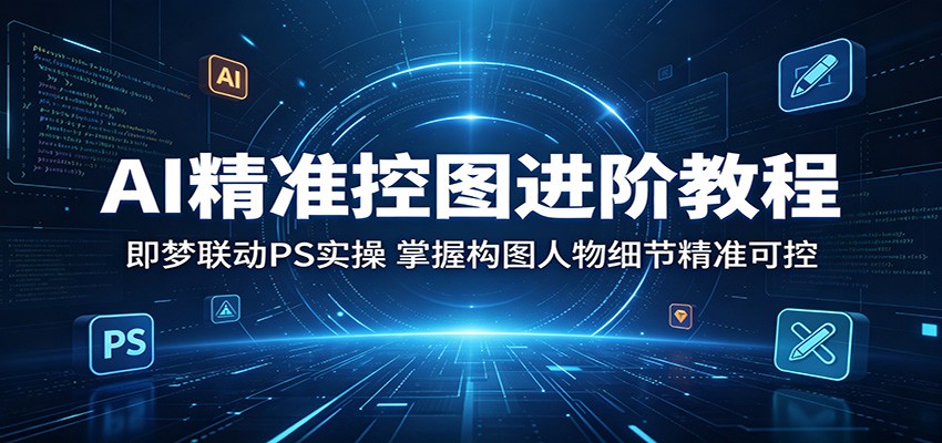 AI精准控图进阶教程:即梦联动PS实操,掌握构图人物细节精准可控-迦哆网创社