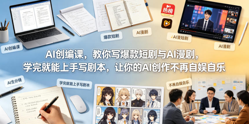 AI创编课，教你写爆款短剧与AI漫剧，学完就能上手写剧本，让你的AI创作不再自娱自乐-迦哆网创社
