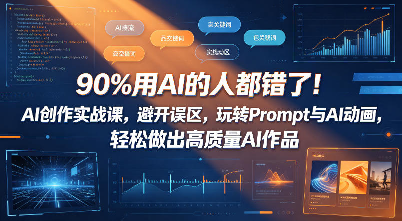 90%用AI的人都错了！AI创作实战课，避开误区，玩转Prompt与AI动画，轻松做出高质量AI作品-迦哆网创社