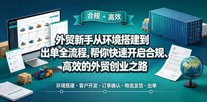 外贸新手从环境搭建到出单全流程，帮你快速开启合规、高效的外贸创业之路-迦哆网创社