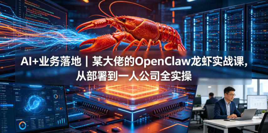 AI+业务落地｜某大佬的OpenClaw小龙虾实战课，从部署到一人公司全实操-迦哆网创社