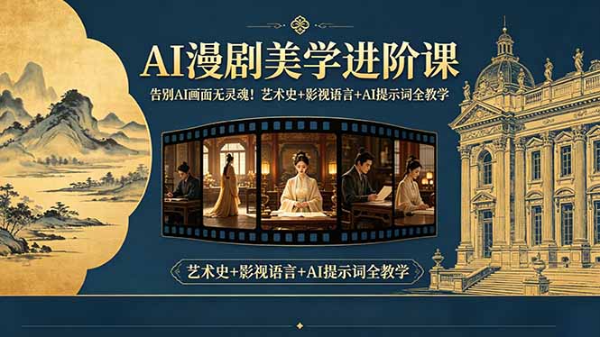 告别AI画面无灵魂！AI漫剧美学进阶课，艺术史+影视语言+AI提示词全教学-迦哆网创社