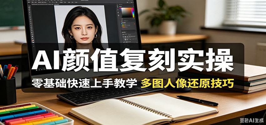 AI颜值复刻实操，零基础快速上手教学，多图人像还原技巧-迦哆网创社