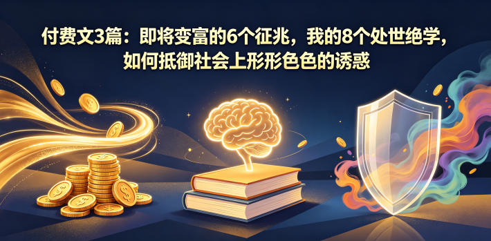 付费文3篇：即将变富的6个征兆，我的8个处世绝学，如何抵御社会上形形色色的诱惑-迦哆网创社