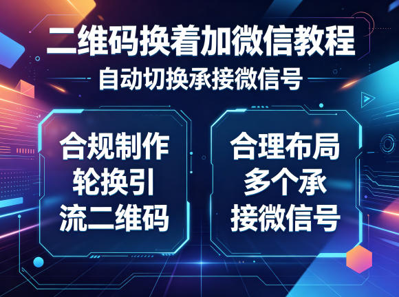 二维码换着加微信教程，自动切换承接微信号，合规制作轮换引流二维码，合理布局多个承接微信号-迦哆网创社