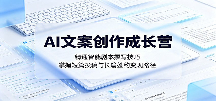 AI文案创作成长营：精通智能剧本撰写技巧，掌握短篇投稿与长篇签约变现路径-迦哆网创社