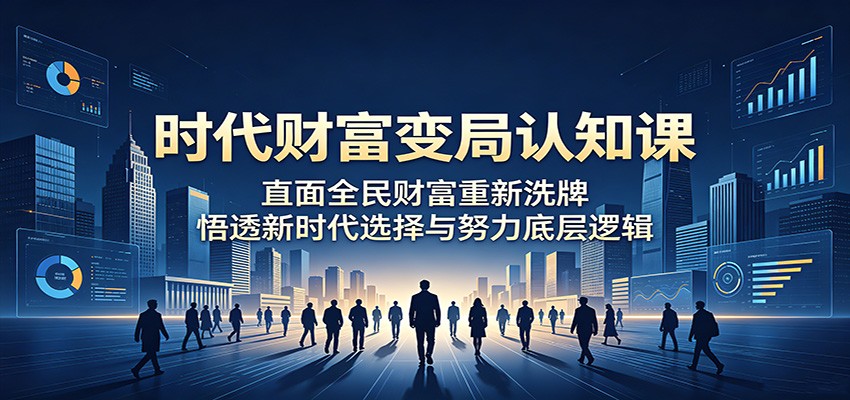 时代财富变局认知课：直面全民财富重新洗牌，悟透新时代选择与努力底层逻辑-迦哆网创社